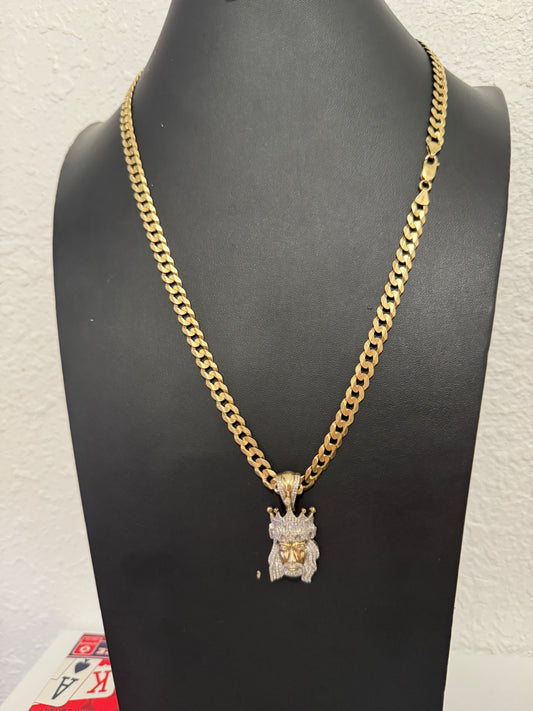 CADENA Y DIJE DE ORO ITALINANO 14K